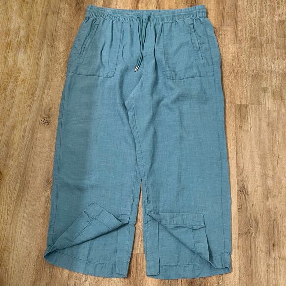 Athleta Women's Retreat Linen Comfort Slits Loungewear Wide Leg Pants Size 18 - Picture 7 of 12
